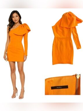 Alex Perry One Shoulder Bow Mini Dress